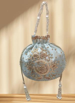 Luxury Satin Embroidered Pouch