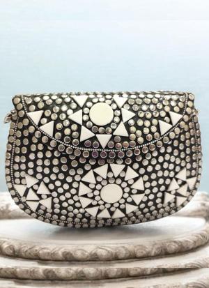 Midnight Mosaic Studded clutch