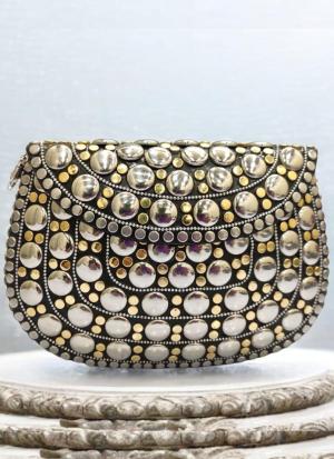 Regal Bloom Embroidered Clutch