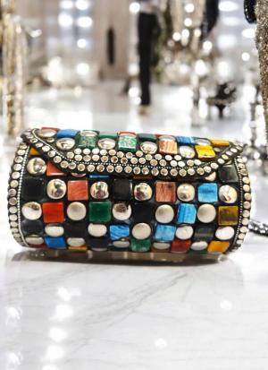 Midnight Bloom Beaded Clutch