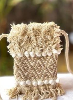 Beige Mobile Sling Bag