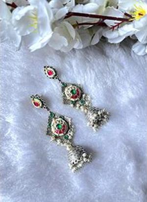 Pink And Green Earrings