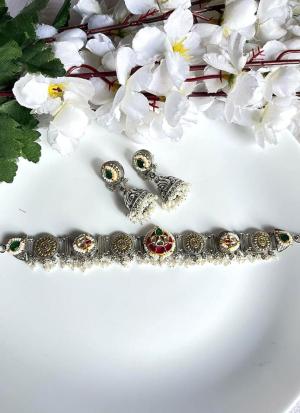Choker Necklace Set with Bell Shaped Earrings