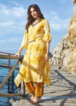 Yellow And White Designer Kaftan