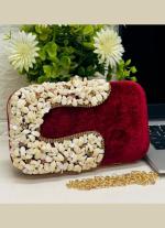 Maroon Hand Work Clutch