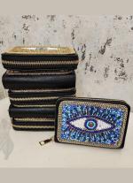 Blue Evil Eye Zari Clutch