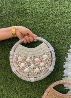 White And Beige Clutch