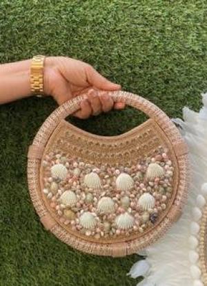 Beige And White Clutch