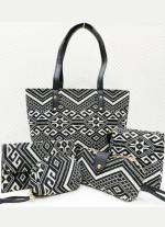Grey Ikkat 5 Piece Hand Bag