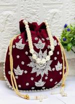 Maroon Potli Bag