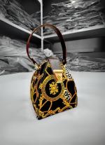 Golden And Black Digital Print Potli