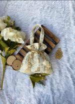 Light Beige And Golden Potli