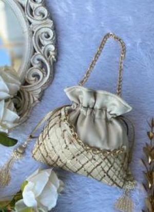 Golden And Beige Potli