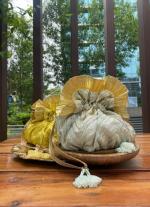 Golden And White Potli
