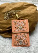 Peach Zari Sling Bag