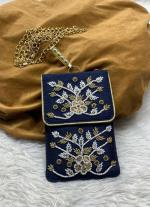 Navy Blue Zari Sling Bag