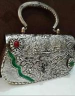 Red And Green German Silver Clutch