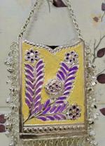 Yellow And Purple German Silver Clutch
