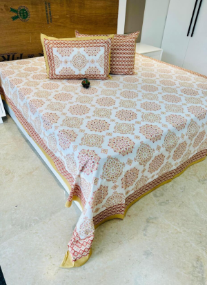 White And Yellow Floral Bed Sheet