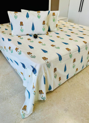 White Floral Bed Sheet